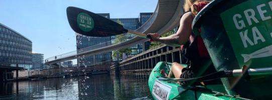 green kayak in Copenhagen 